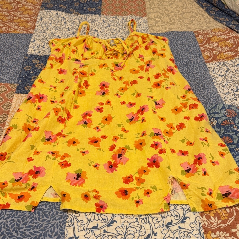 EUC Wild Fable Yellow Floral Dress